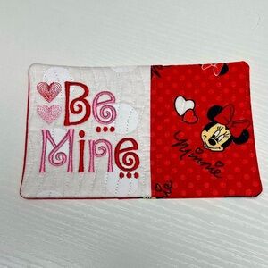 Hand Crafted Mug Rug Coaster Embroidered Cotton Fabric Padded Absorbs Liquid